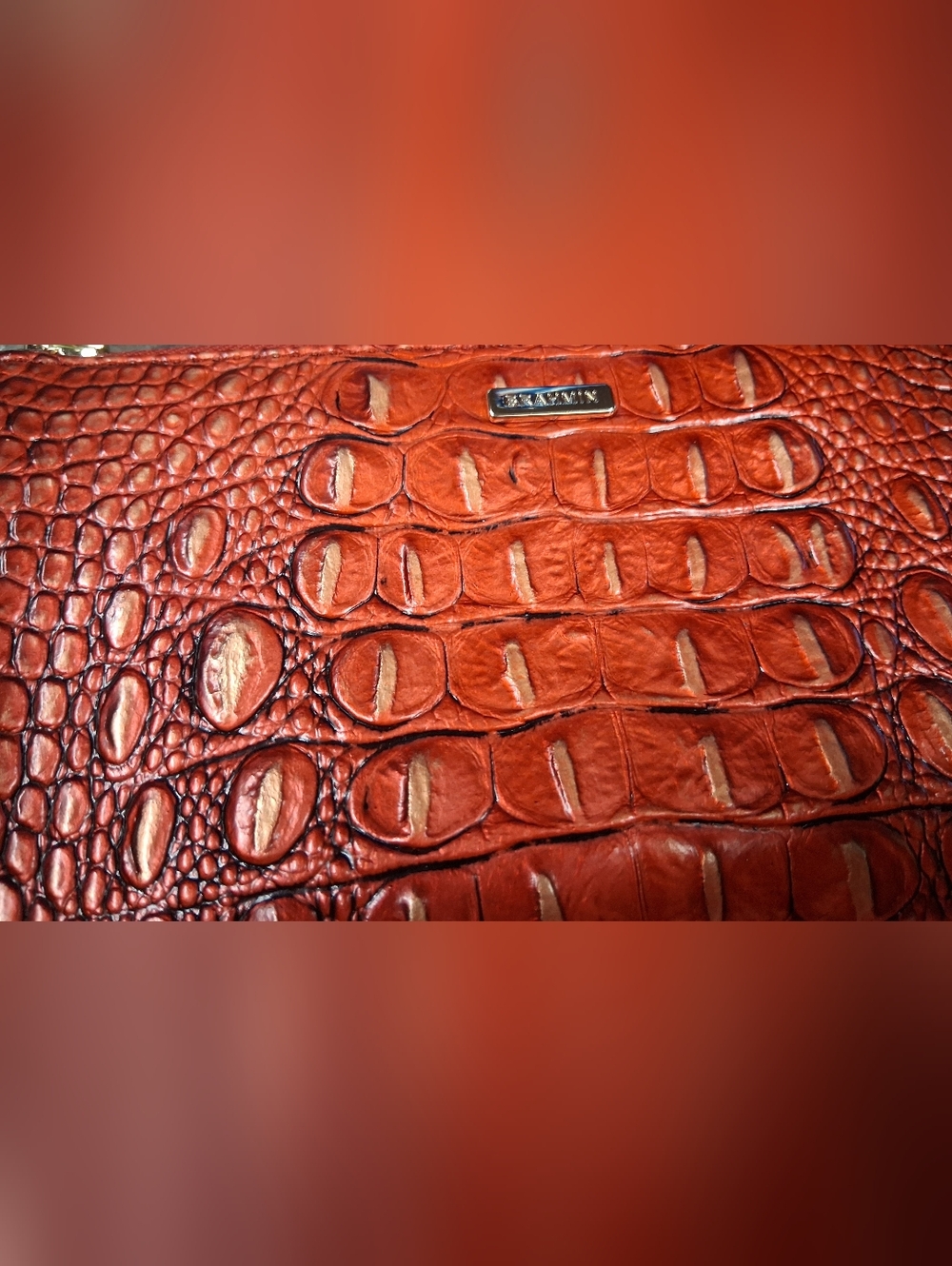 Brahmin Crimson Melbourne Croc-Embossed Wristlet - Picture 4 of 5